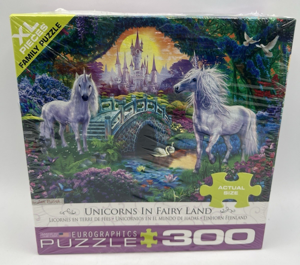 Eurographics Unicorns in Fairy Land 300 Piece Puzzle XL Family Jigsaw New